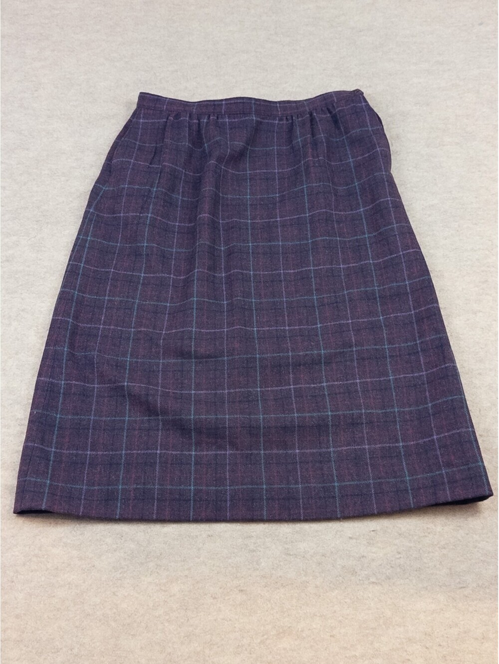 Pendleton Purple Plaid Wool Skirt Size 14